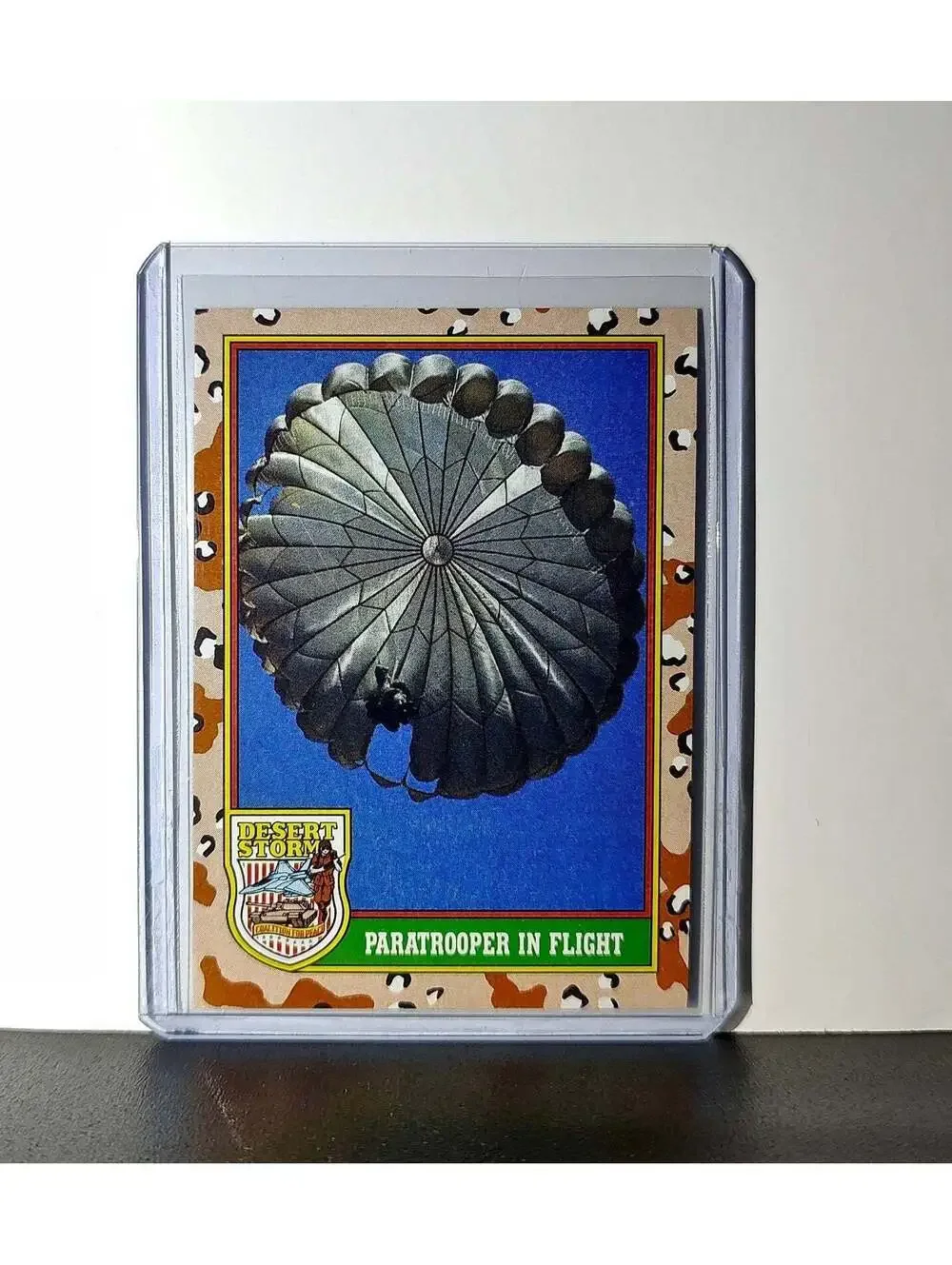 Paratrooper in Flight 1991 Topps Desert Storm #70 Card